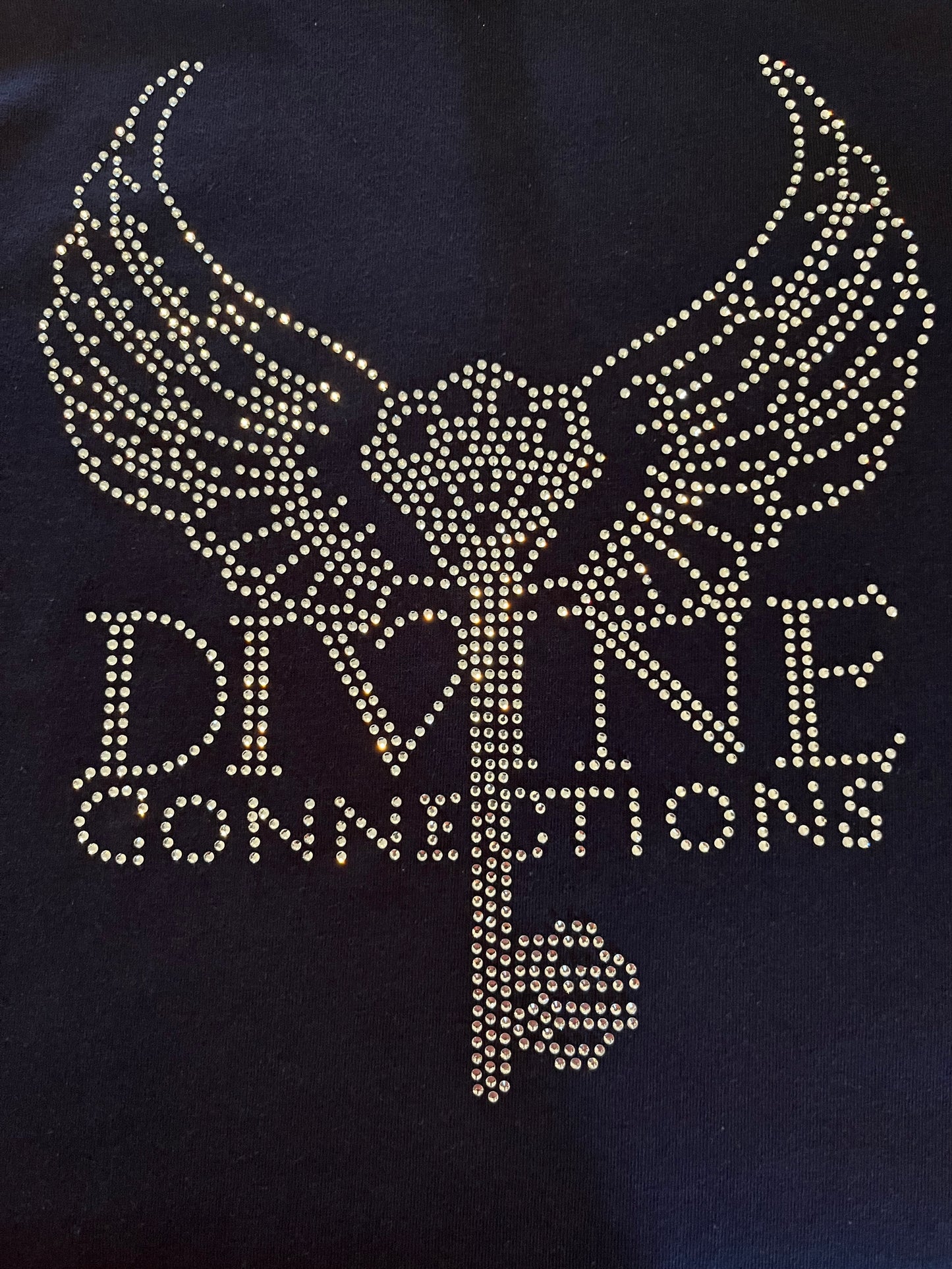Navy Blue T-Shirt with Crystal Rhinestone