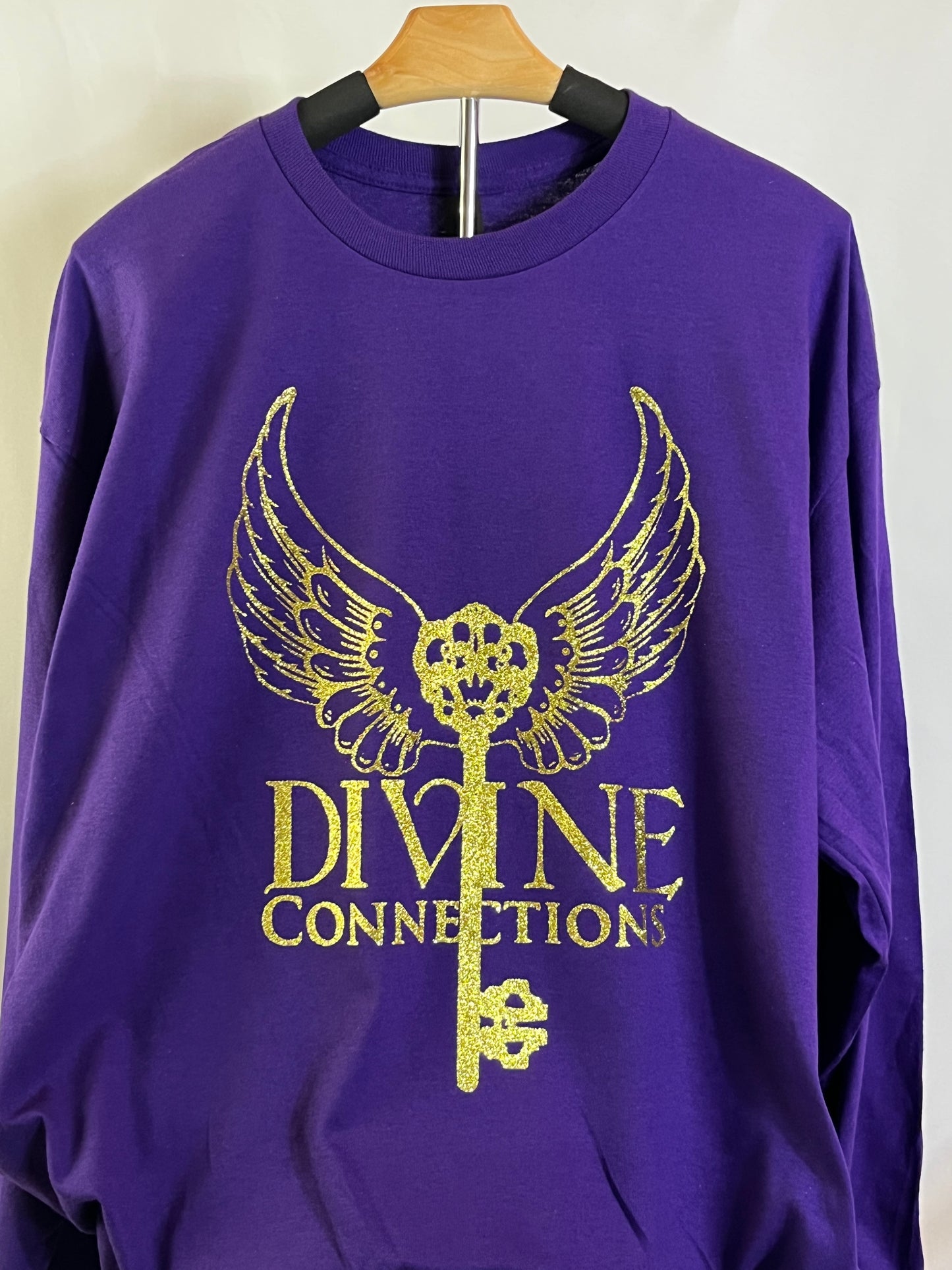 Purple with Gold Long Sleeve T-Shirt Divine Connections