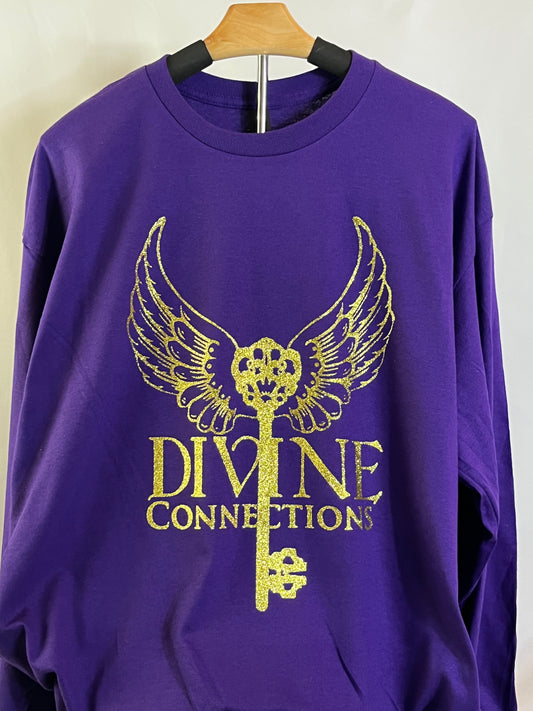 Purple with Gold Long Sleeve T-Shirt Divine Connections