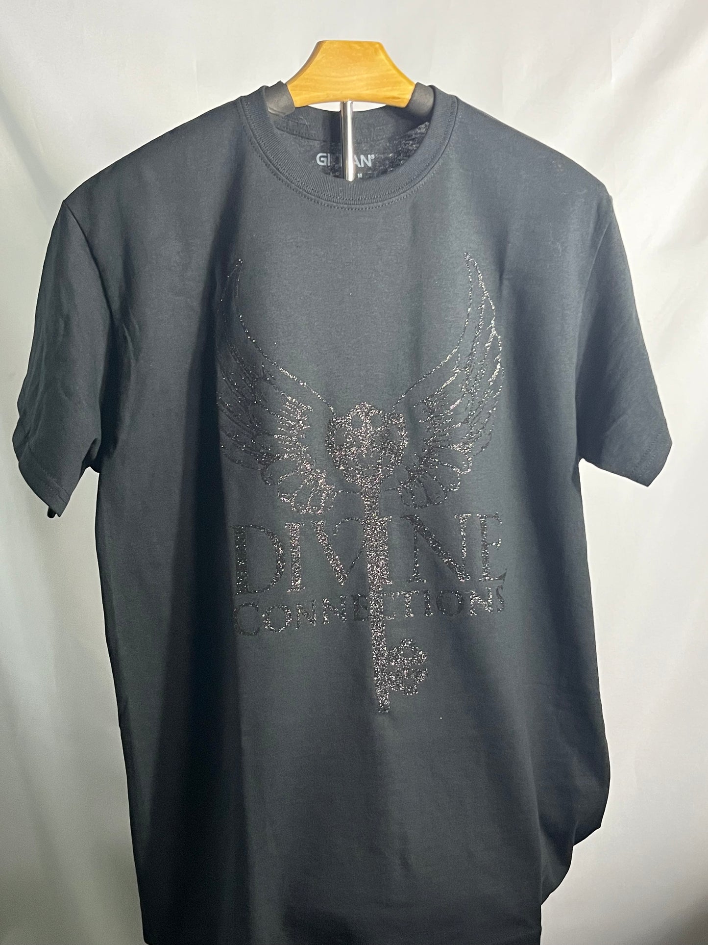 Black on Black Glitter Divine Connections T-Shirt
